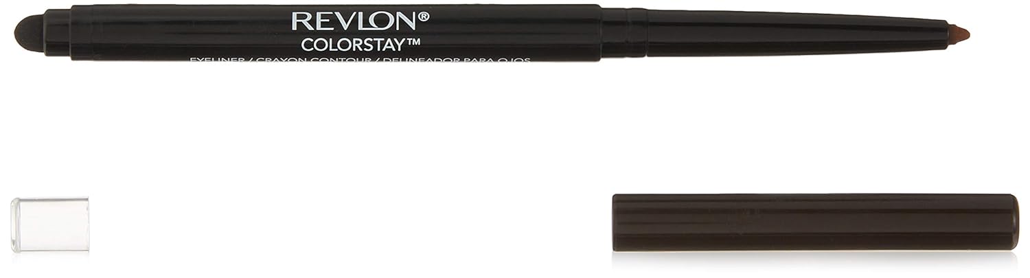 Revlon ColorStay Pencil Waterproof Eyeliner, Smudge-Proof, Eye Makeup with Built-In Sharpener, Long-Lasting, Matte Finish, 202 Black Brown, 0.01 oz