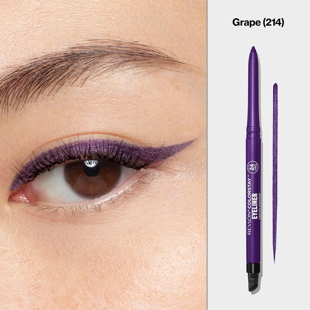 Revlon ColorStay Pencil Waterproof Eyeliner, Smudge-Proof, Eye Makeup with Built-In Sharpener, Long-Lasting, Matte Finish, 202 Black Brown, 0.01 oz