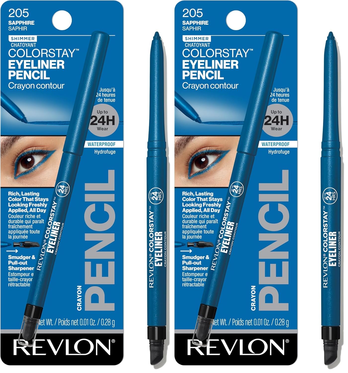 Revlon ColorStay Pencil Waterproof Eyeliner, Smudge-Proof, Eye Makeup with Built-In Sharpener, Long-Lasting, Matte Finish, 202 Black Brown, 0.01 oz