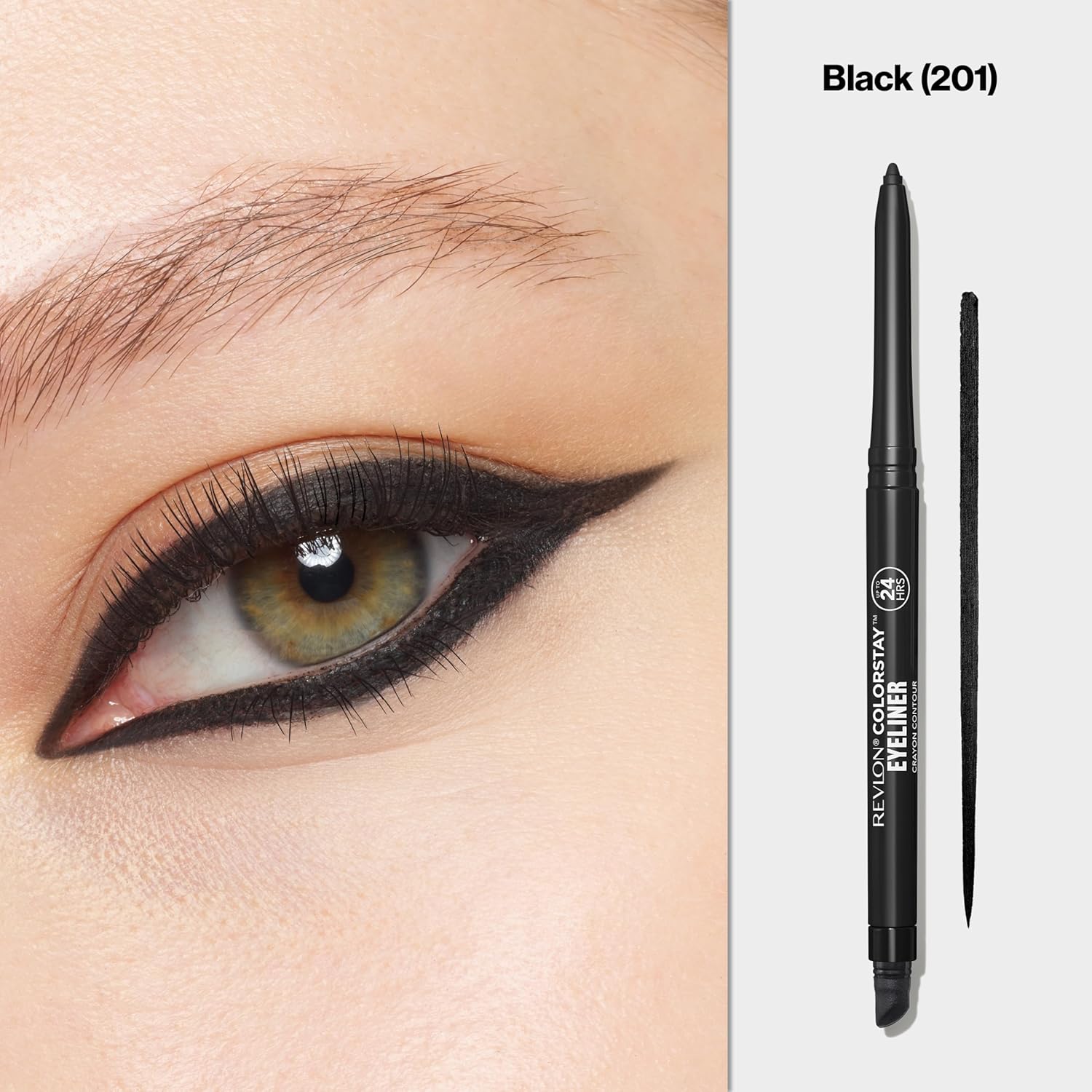 Revlon ColorStay Pencil Waterproof Eyeliner, Smudge-Proof, Eye Makeup with Built-In Sharpener, Long-Lasting, Matte Finish, 202 Black Brown, 0.01 oz