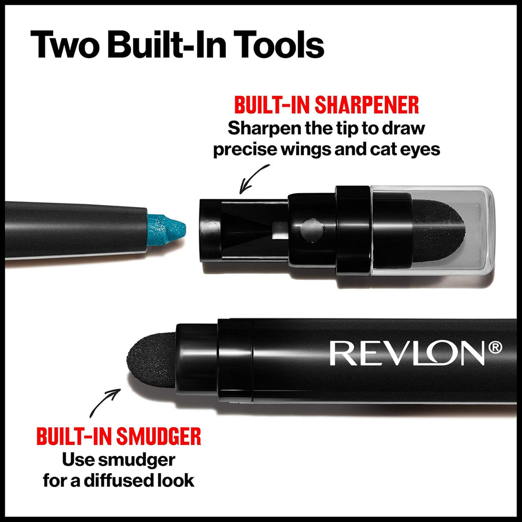 Revlon ColorStay Pencil Waterproof Eyeliner, Smudge-Proof, Eye Makeup with Built-In Sharpener, Long-Lasting, Matte Finish, 202 Black Brown, 0.01 oz