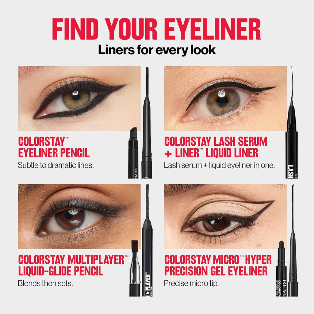 Revlon ColorStay Pencil Waterproof Eyeliner, Smudge-Proof, Eye Makeup with Built-In Sharpener, Long-Lasting, Matte Finish, 202 Black Brown, 0.01 oz