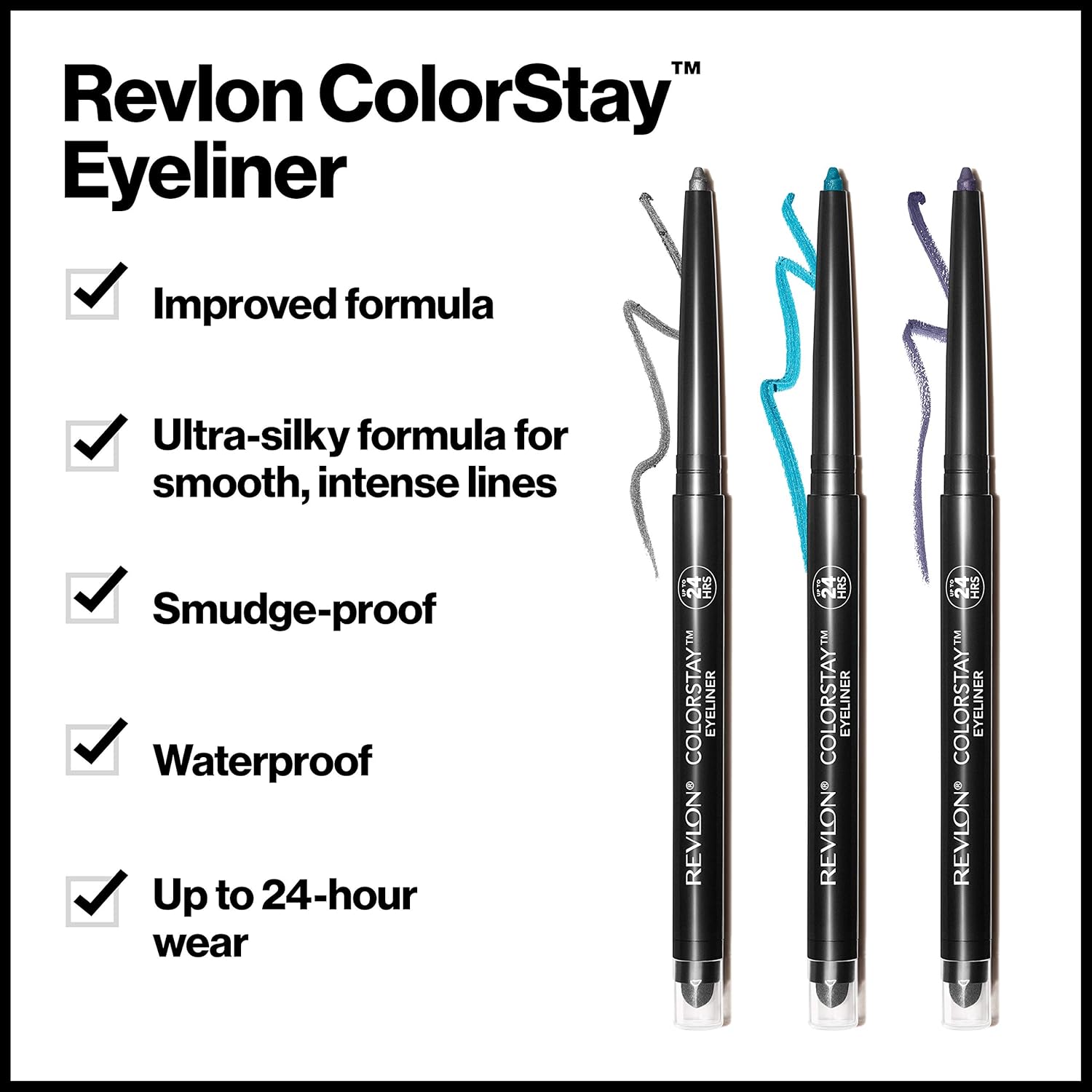 Revlon ColorStay Pencil Waterproof Eyeliner, Smudge-Proof, Eye Makeup with Built-In Sharpener, Long-Lasting, Matte Finish, 202 Black Brown, 0.01 oz