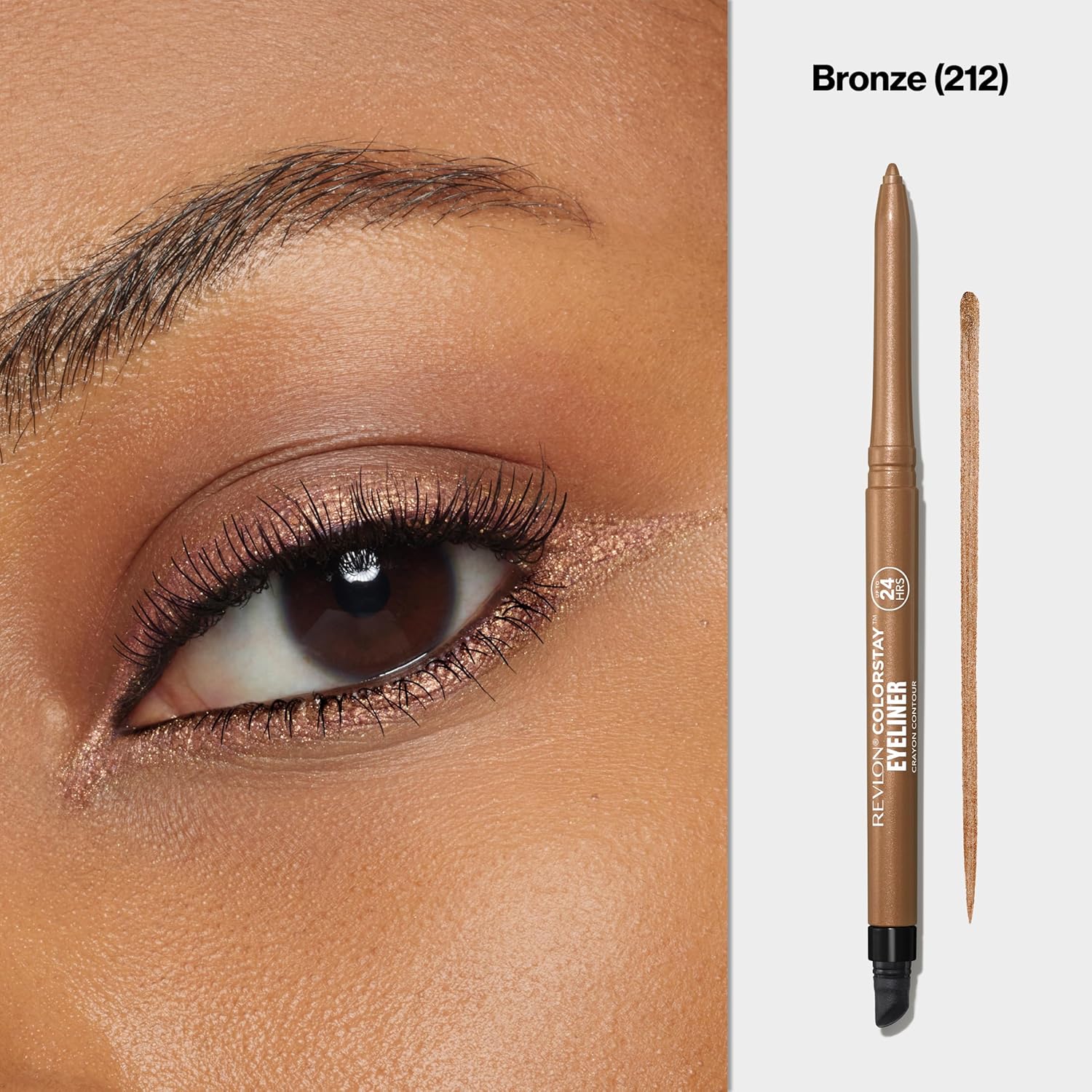 Revlon ColorStay Pencil Waterproof Eyeliner, Smudge-Proof, Eye Makeup with Built-In Sharpener, Long-Lasting, Matte Finish, 202 Black Brown, 0.01 oz