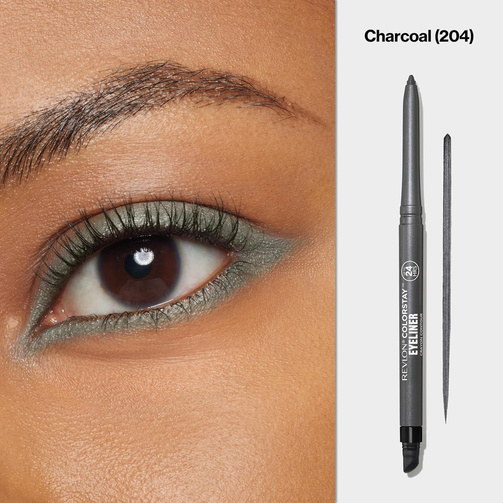 Revlon ColorStay Pencil Waterproof Eyeliner, Smudge-Proof, Eye Makeup with Built-In Sharpener, Long-Lasting, Matte Finish, 202 Black Brown, 0.01 oz