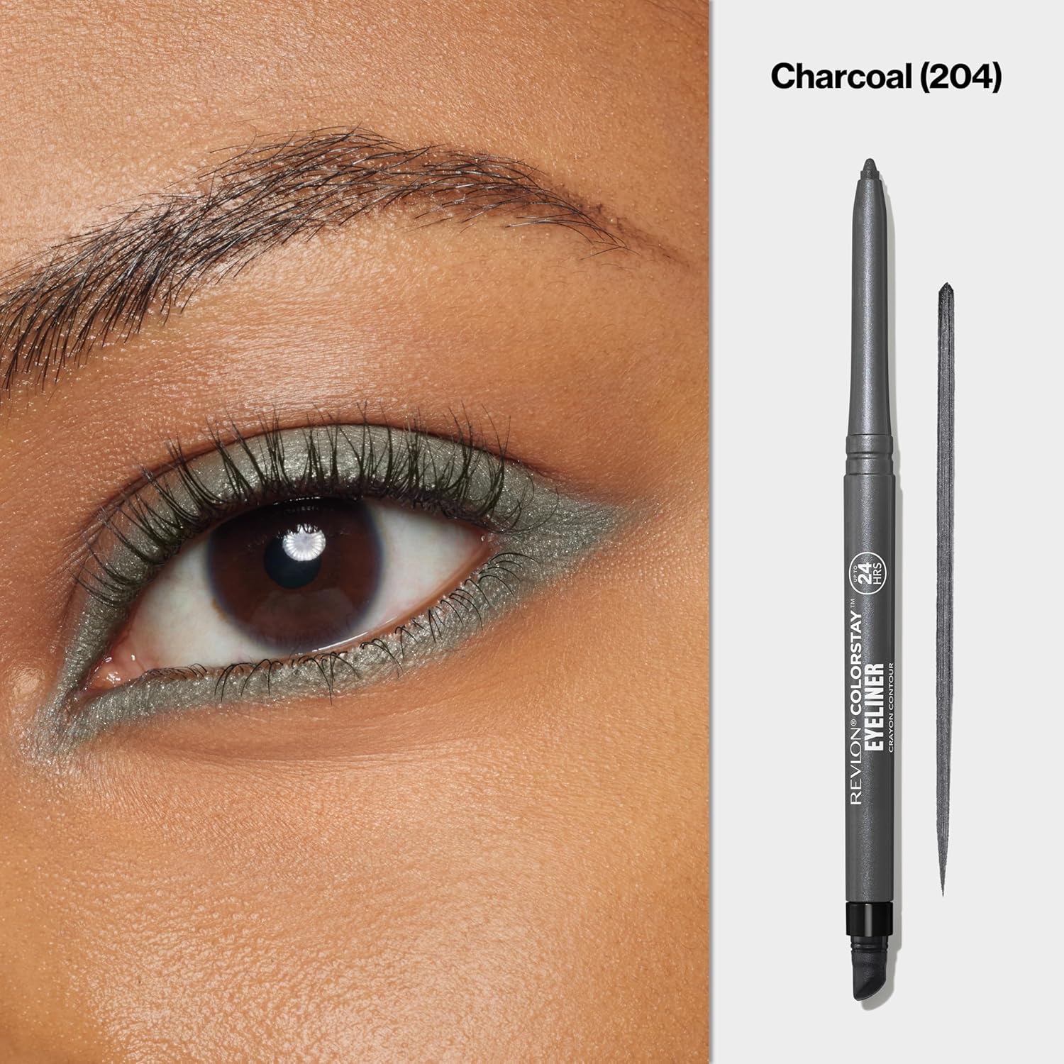 Revlon ColorStay Pencil Waterproof Eyeliner, Smudge-Proof, Eye Makeup with Built-In Sharpener, Long-Lasting, Matte Finish, 202 Black Brown, 0.01 oz